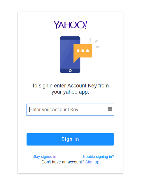 Yahoo 2FA page