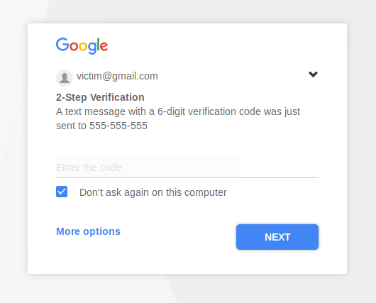 SMS 2FA code capture