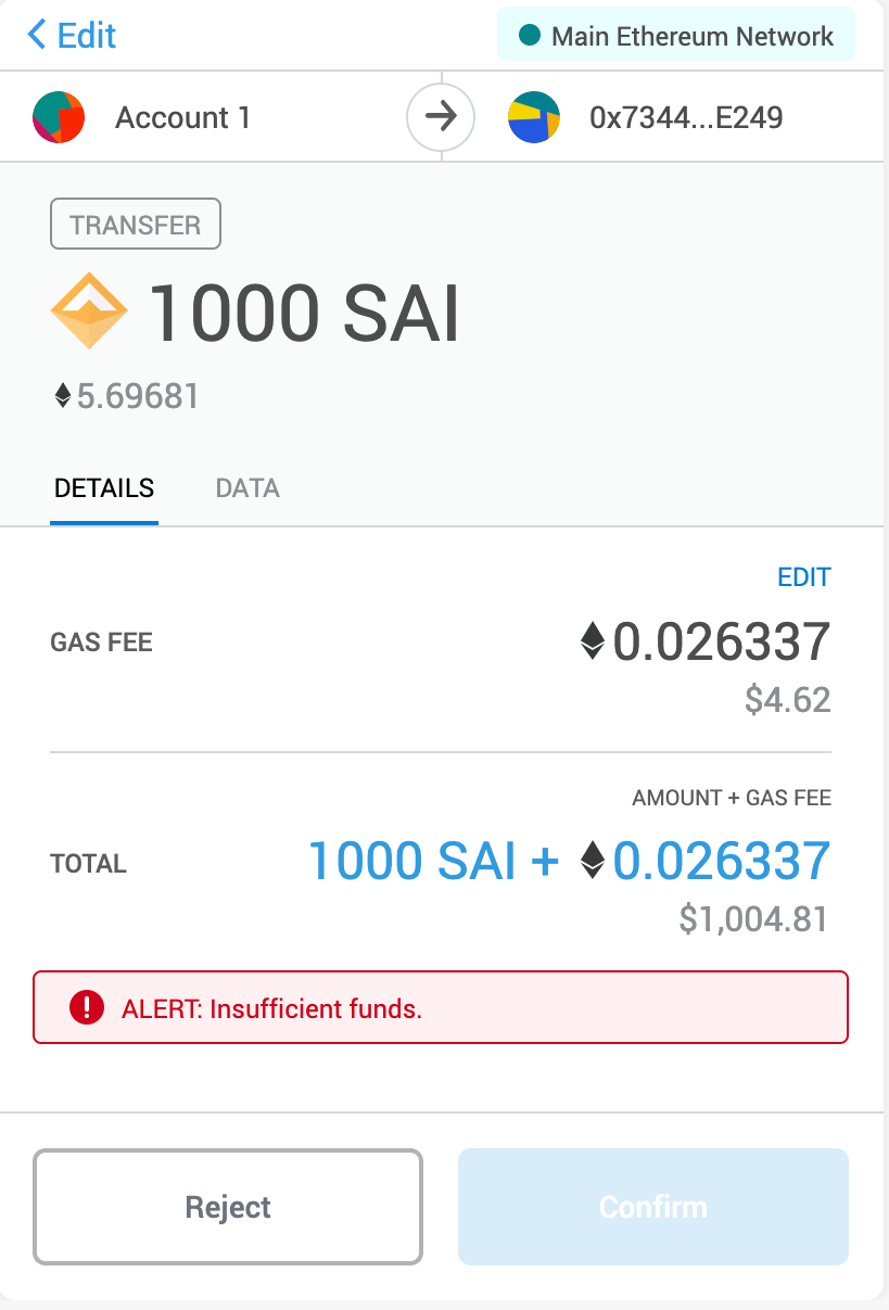 Metamask Confirm Transaction Screen