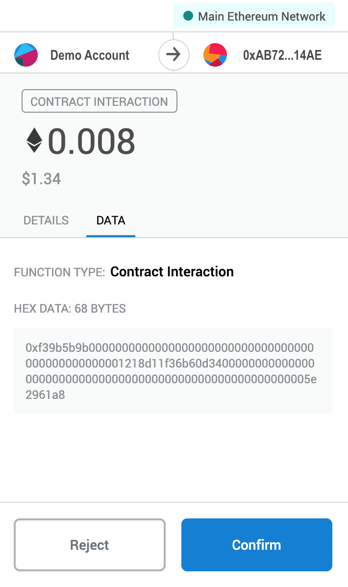 The Data Tab of the Transaction
